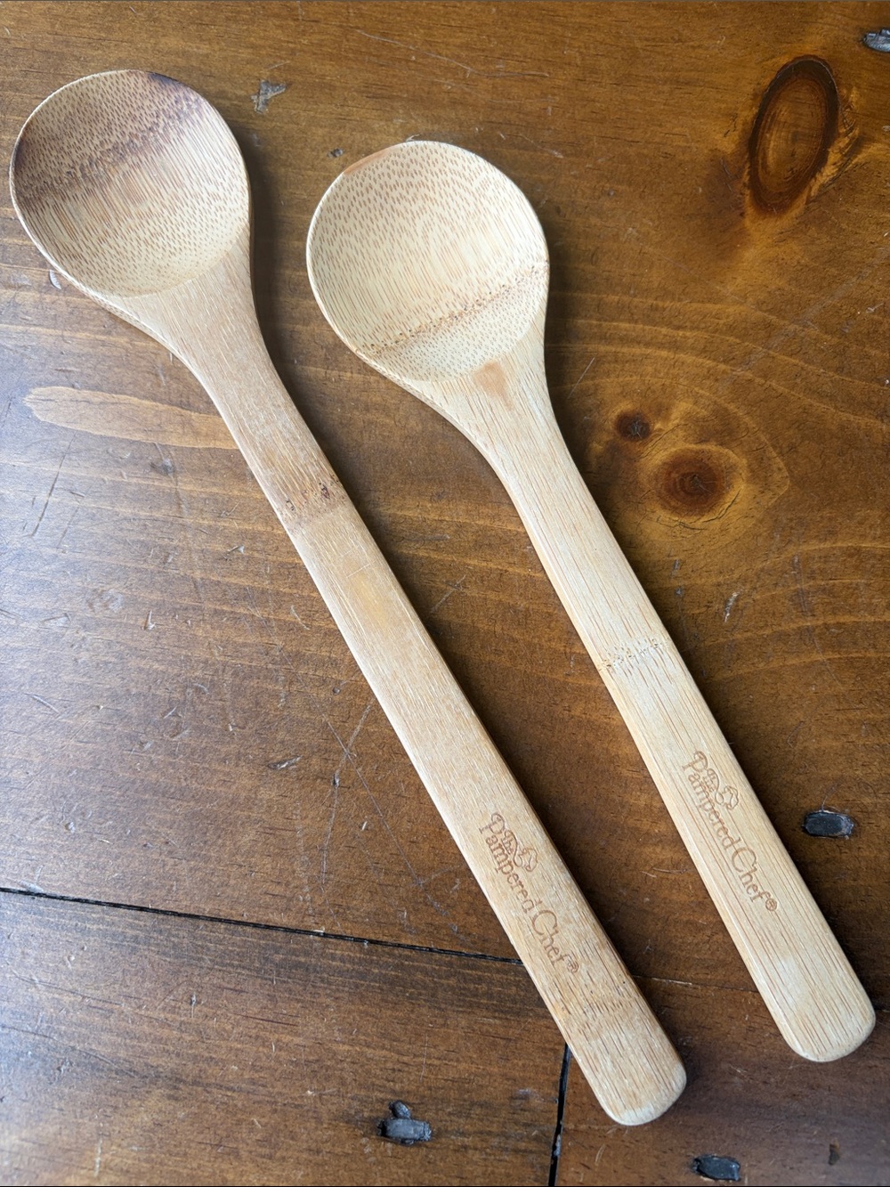 Pampered Chef Wooden Spoons Set of Two